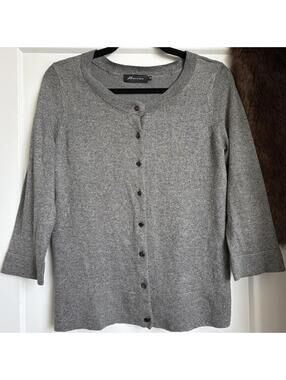 GREY 3/4 SLEEVE CARDIGAN